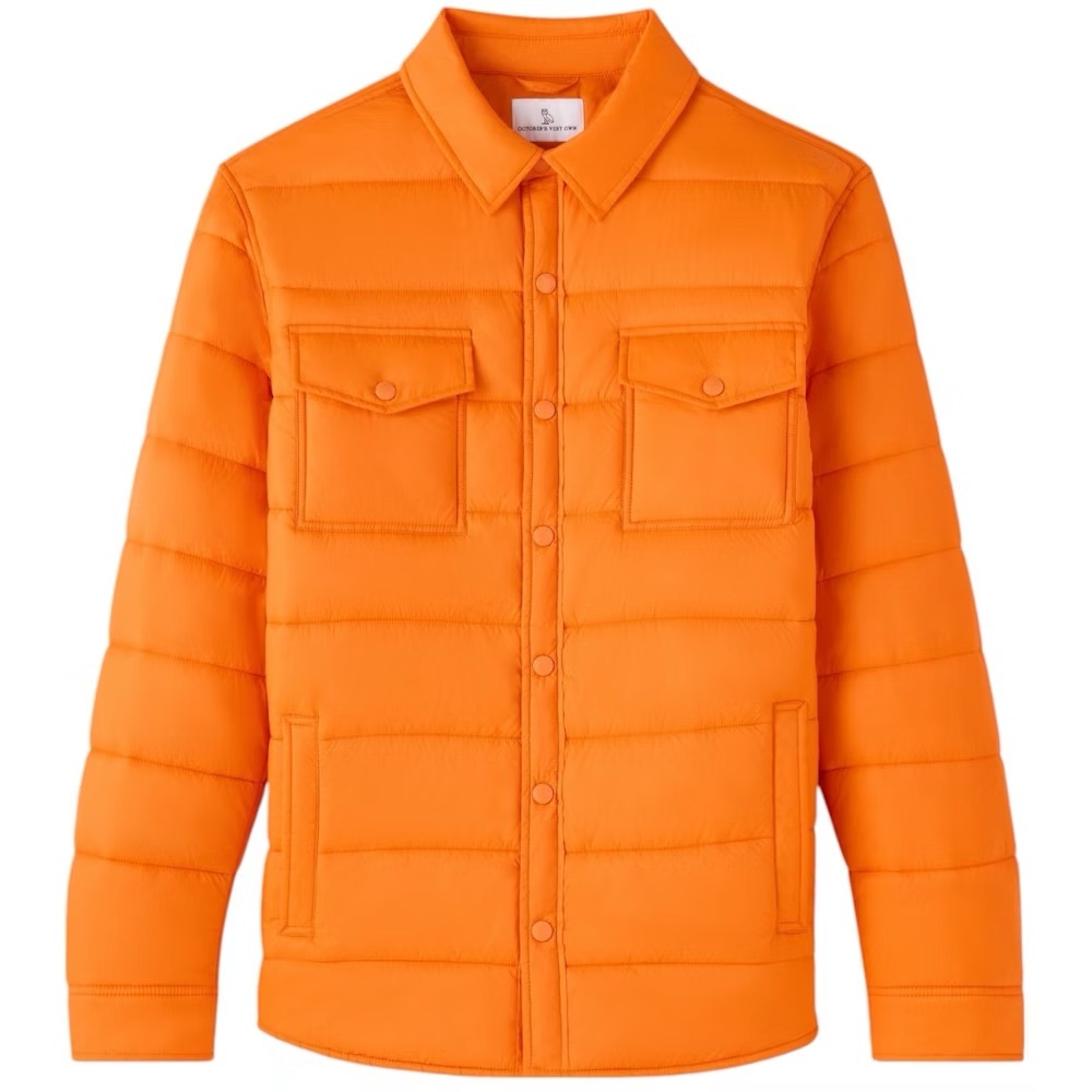 OVO Octobers Very Own Nylon Quilted Shirt Jacket in Hunter Orange size Large